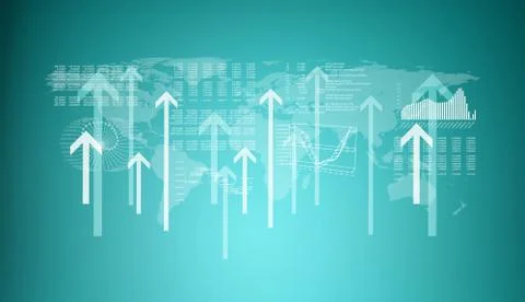 Graphs and arrows Illustrazione stock