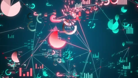 Graphs and charts big data cloud computing data analysis patterns and trends Stock Footage 150000868