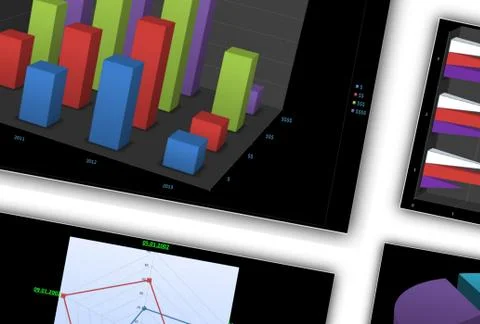 Graphs and charts Stock Illustration