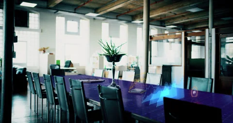 Graphs and charts showing data visualizations and information in a modern office Video stock 199459075