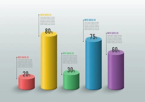 Graphs and charts. Statistic and data, iInfographic business concept with 5.. Stock Illustration