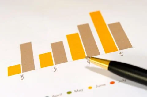 Graphs and pen Stock Photos