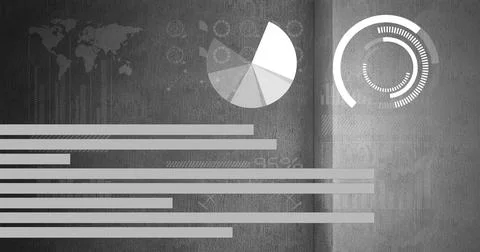 Graphs and pie charts in digital media 4k Stock Photos
