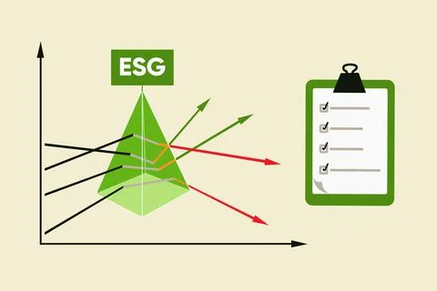 Graphs are refracted in a prism Stock Illustration
