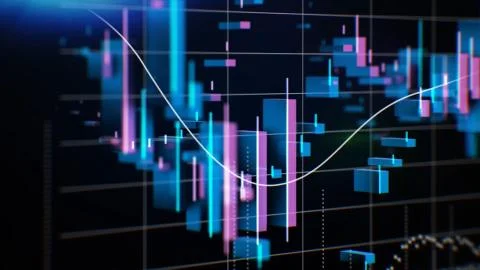 Graphs, charts and data. Perfect Flight through Business Network. Stock. Looped 스톡 일러스트