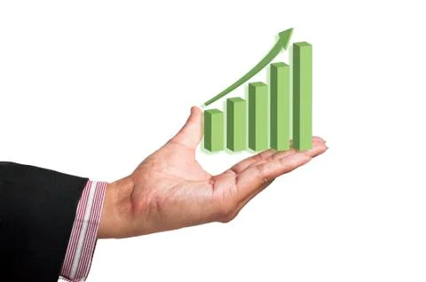 Graphs on hand of businessmen Stock Illustration