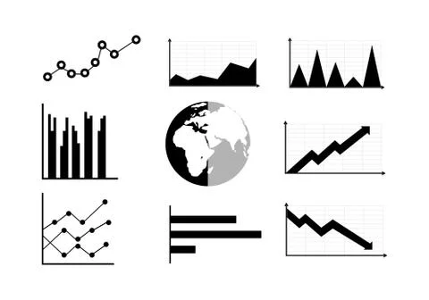 Graphs infographic elements. Stock Illustration