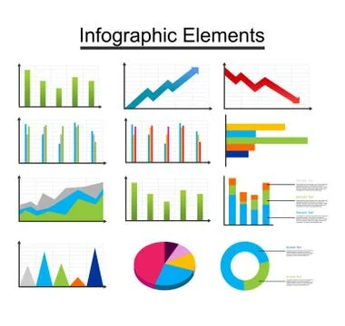 Graphs infographic elements. Stock Illustration