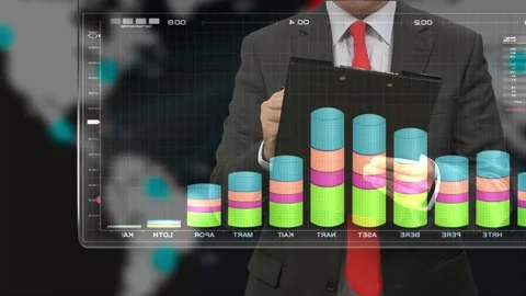 Graphs Of International Sales  Video stock 200753765