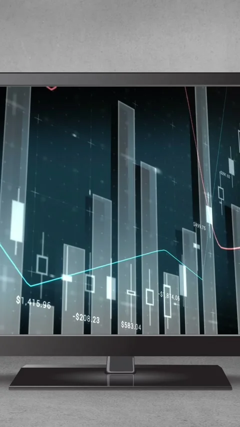 Graphs in an LCD screen Stock Footage 342136759