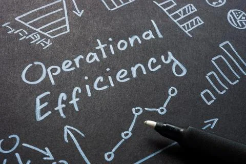 Graphs on operational efficiency. Productivity improvements. Stock Photos
