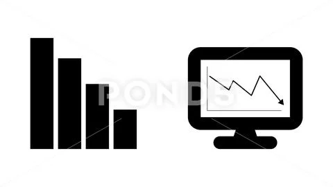 Graphs on PC - Descending - Bar & Line Graphs - Down Trend Line Charts