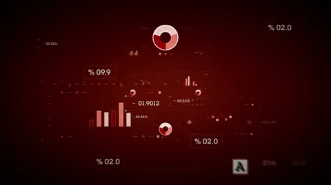 Graphs Red Stock Footage 51030365