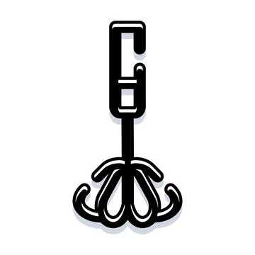 Grappling hook tool pulling and securing objects Stock Illustration