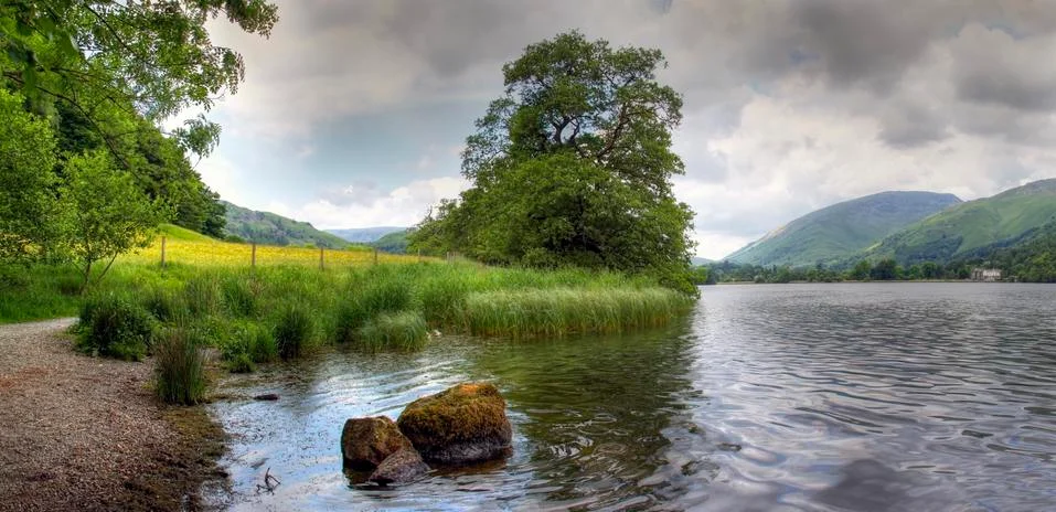 Grasmere panorama Stock Photos