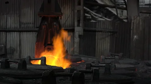 Grasping the deficient burning in the fire of the workpiece  Stock Footage 62001341