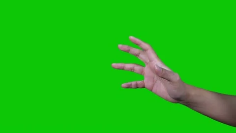 Grasping hand. Green background for chro... | Stock Video | Pond5