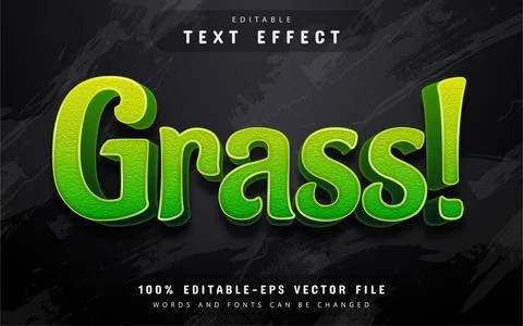 Grass 3d text effect editable Stock Illustration