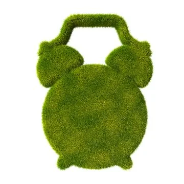 Grass alarm clock icon Stock Illustration