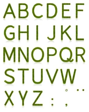 Grass Alphabet Uppercase Stock Illustration