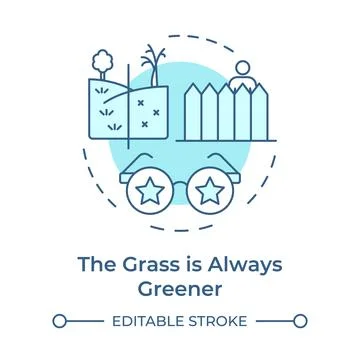 Grass always greener soft blue concept icon Illustrazione stock