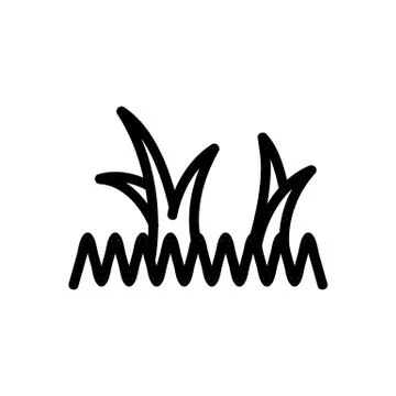 Grass and bluegrass icon vector outline illustration Stock Illustration