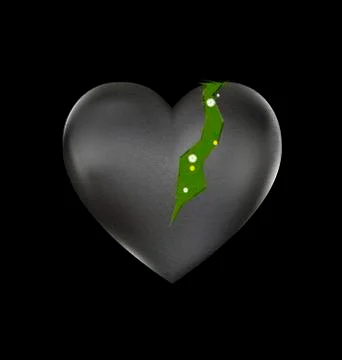 Grass and broken heart Stock Illustration
