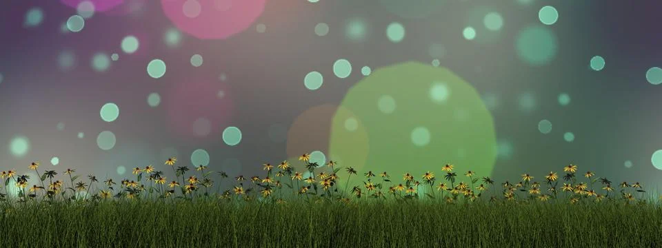 Grass and daisy - 3D render Stock Illustration