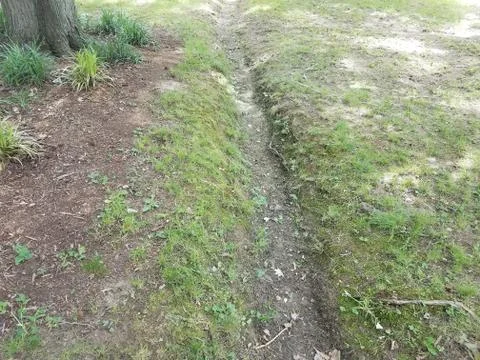 Grass and a ditch Stock Photos