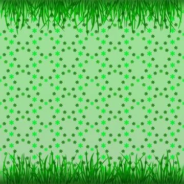 Grass up and down with green foliage pattern vector illustration Illustrazione stock