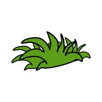 Grass and flower icon. Simple illustration of grass and flower Stock Illustration