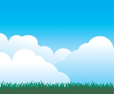 Grass and Sky Background Stock Illustration