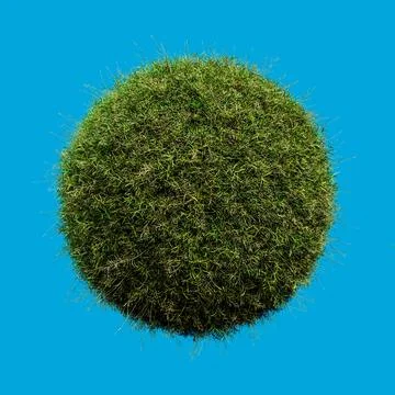 Grass ball isolated on blue background Stock Illustration