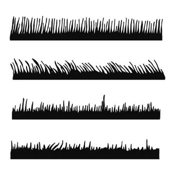 Grass black silhouette vector. isolated Stock Illustration