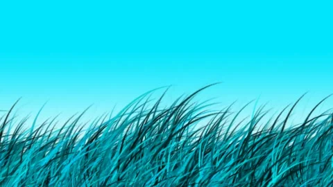Grass with a blue background blowing in the looping wind Stock-Footage 220609989