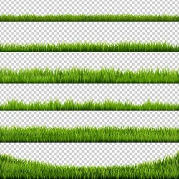 Grass Border Big Set Stock Illustration