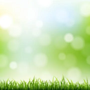 Grass border with bokeh background Stock Illustration
