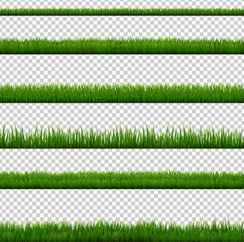 Grass Border Collection Isolated transparent Background Stock Illustration