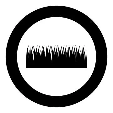 Grass border leaves icon in circle round black color vector illustration imag 库存插图
