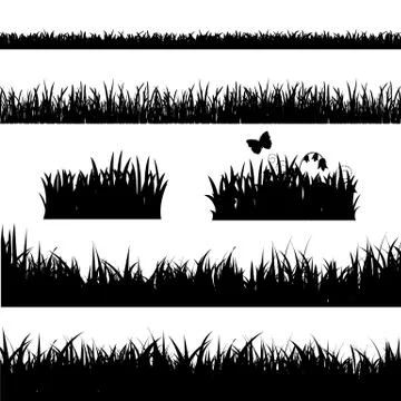 Grass Border Set Stock Illustration