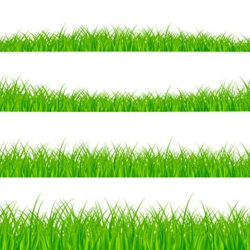 Grass Borders Set. Grass Plant Panorama. Grass border or frame. Vector illust Stockillustratie