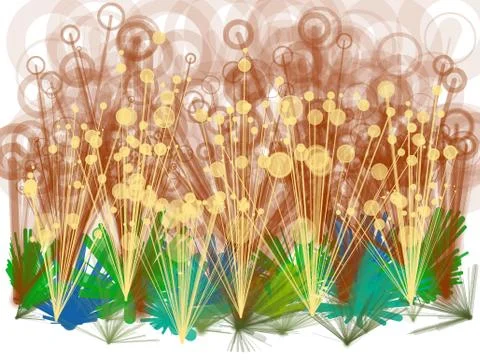 Grass bubble shape abstract background Stock Illustration