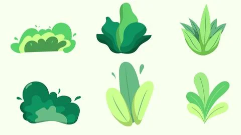 Grass, bushes for elements in park or forest Stockillustratie