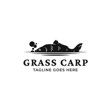 Grass Carp Concept, Monogram Logo Template Stock Illustration