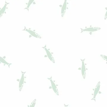 Grass carp glyph seamless pattern Illustrazione stock