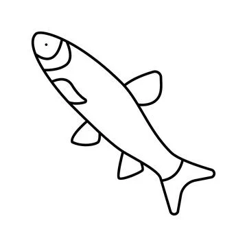 Grass carp line icon vector illustration 스톡 일러스트