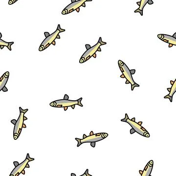 Grass carp vector seamless pattern Stock Illustration