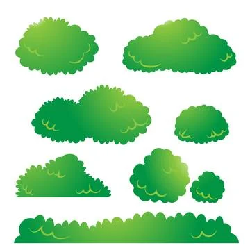 The Grass cartoon design bundle set vector image. 스톡 일러스트