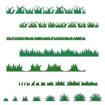 Grass collection of various types Stock Illustration
