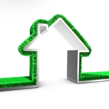 Grass covered house Stock Illustration